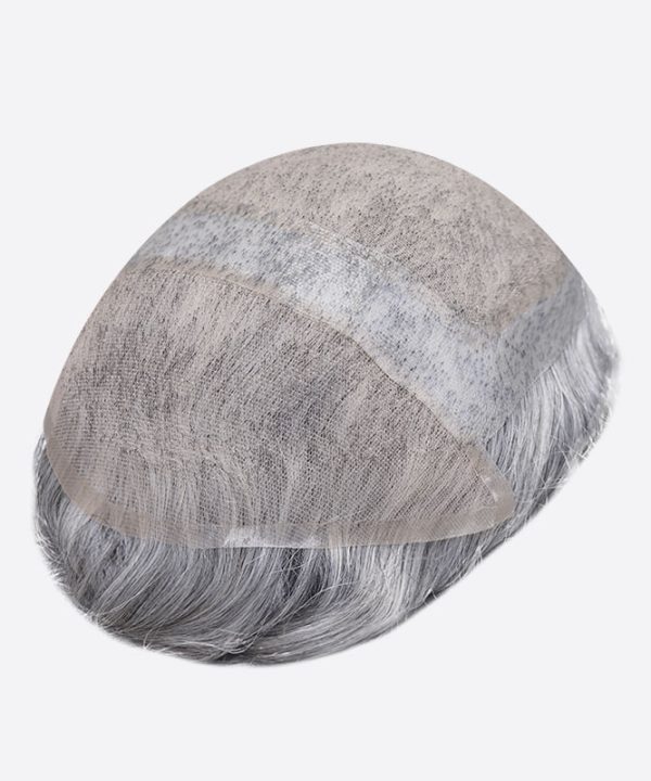 BLN17381 Men's Grey Hair System Is Mixed Gray Hair Pieces From Bono Hair