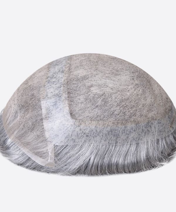 BLN17381 Men's Grey Hair System Is Mixed Gray Hair Pieces From Bono Hair