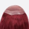 BWN936930 French Lace Toupee For Women Is Wine Red Hair System From Bono Hair1