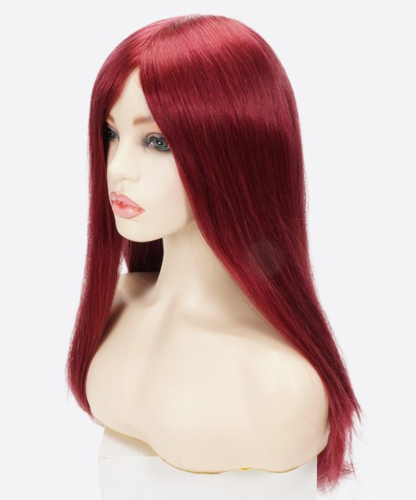 BWN936930 French Lace Toupee For Women Is Wine Red Hair System From Bono Hair8