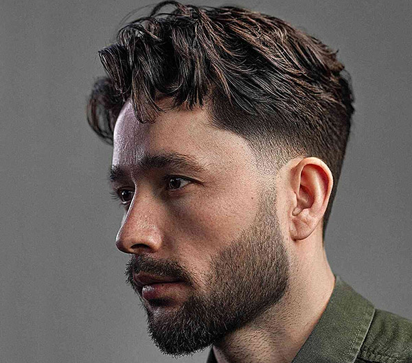 25.Low-Maintenance Shaggy Low Taper Fade