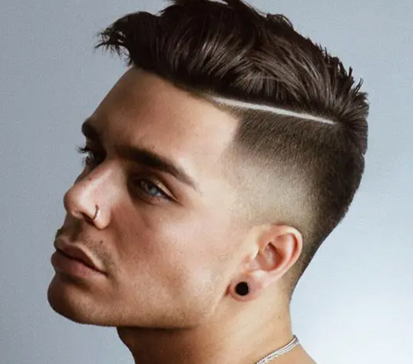 28.Shaved Designs with Taper Fade