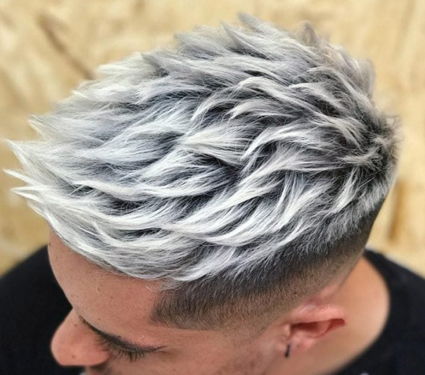 45.Spiky Platinum Blonde Hair