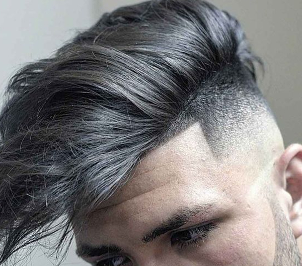 22.Long comb over with faded undercut