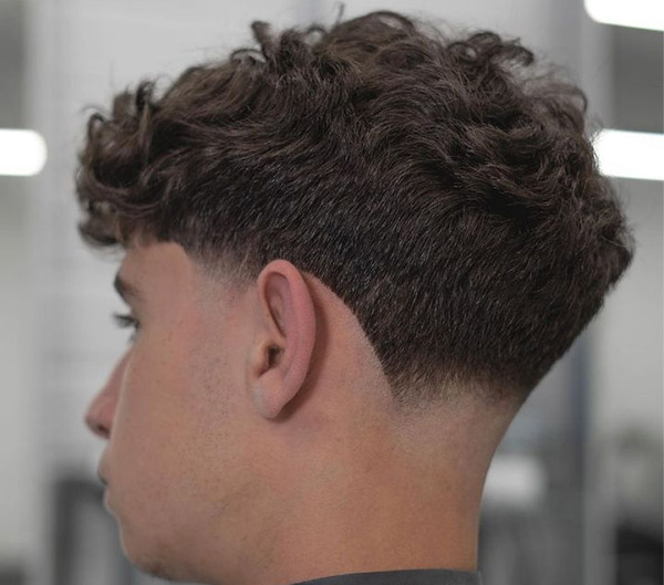 Mid Taper Fade Curly Hair